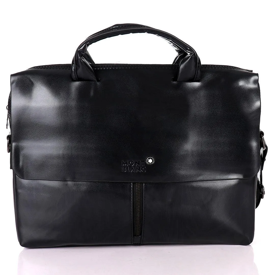 Mont Blanc Men's Formal Genuine Leather Bag- Black