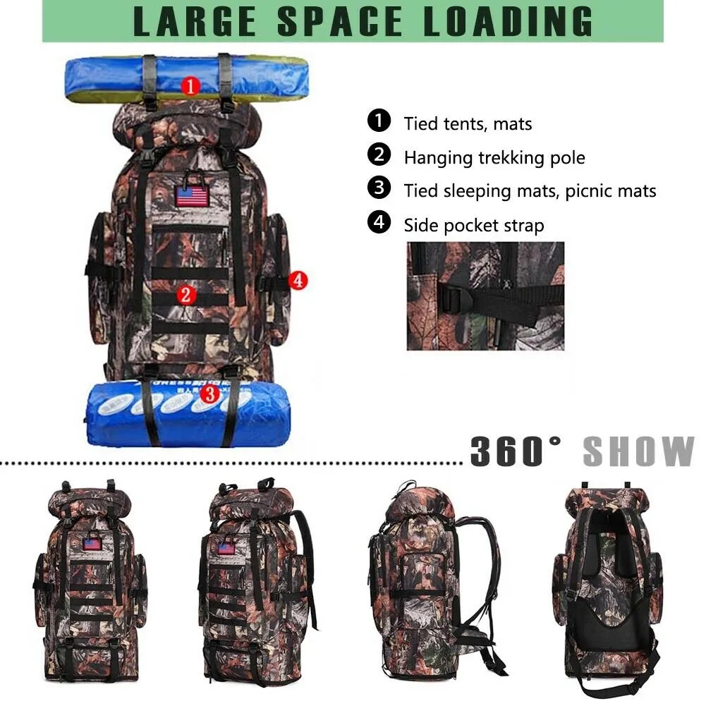 MROYALE™ 100L XL Tactical Outdoor Hiking Backpack | Waterproof, Bug Out Rucksack