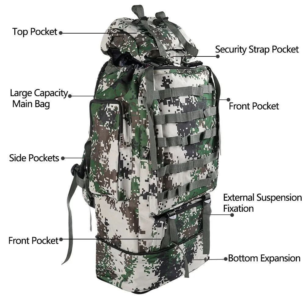 MROYALE™ 100L XL Tactical Outdoor Hiking Backpack | Waterproof, Bug Out Rucksack