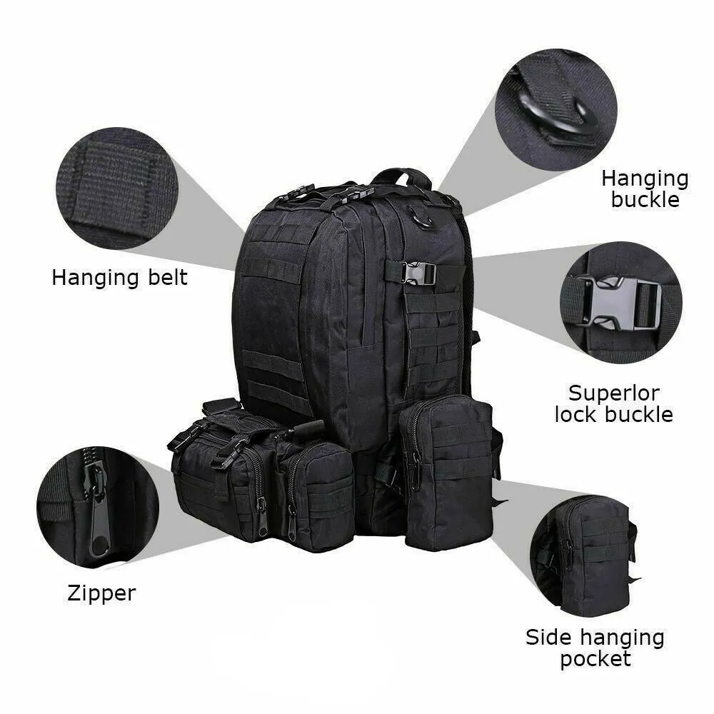 MROYALE™ 55L Outdoor Tactical Bugout Army Molle Rucksack Hiking Backpack