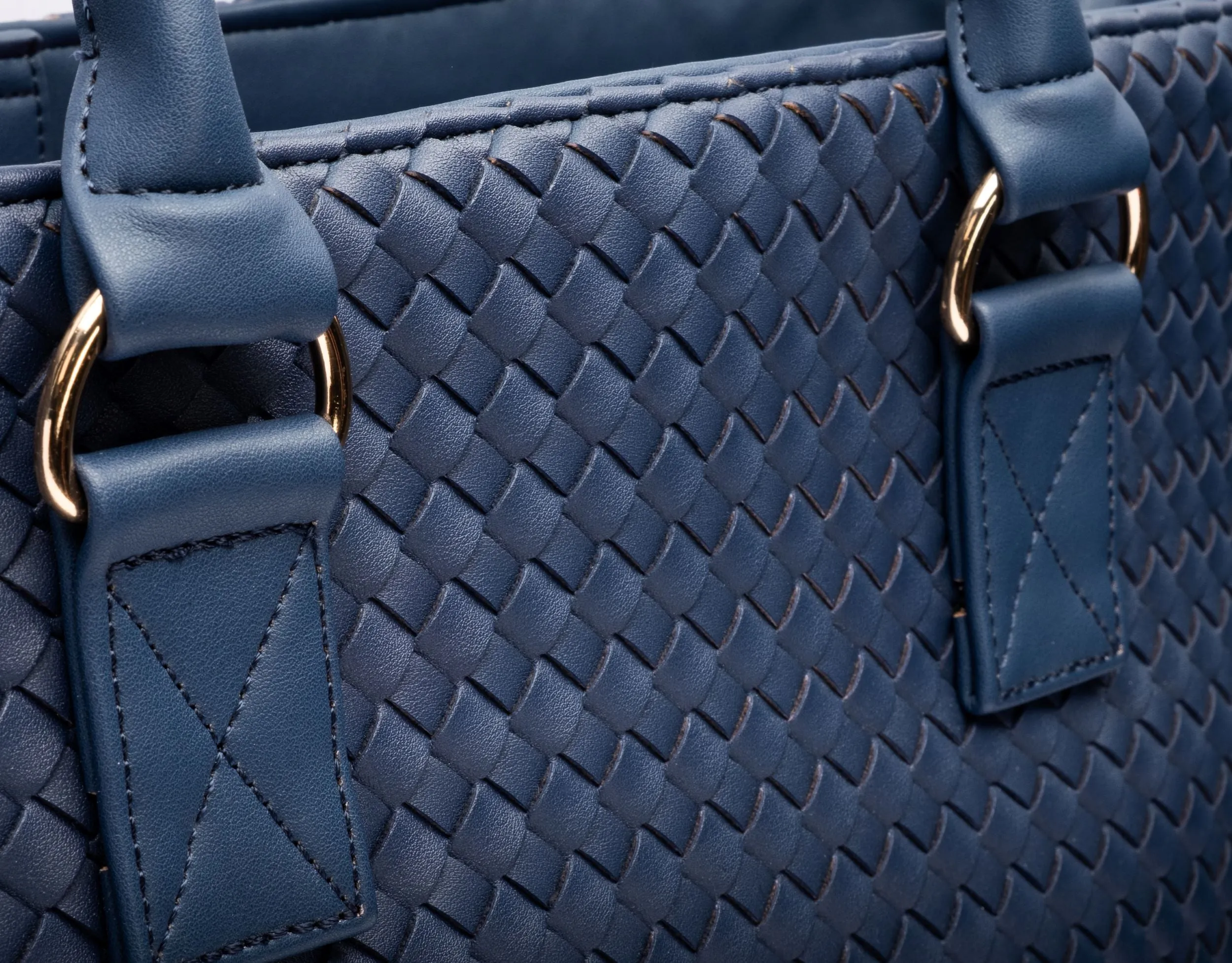 Navy Woven HydroTote™- Vegan leather