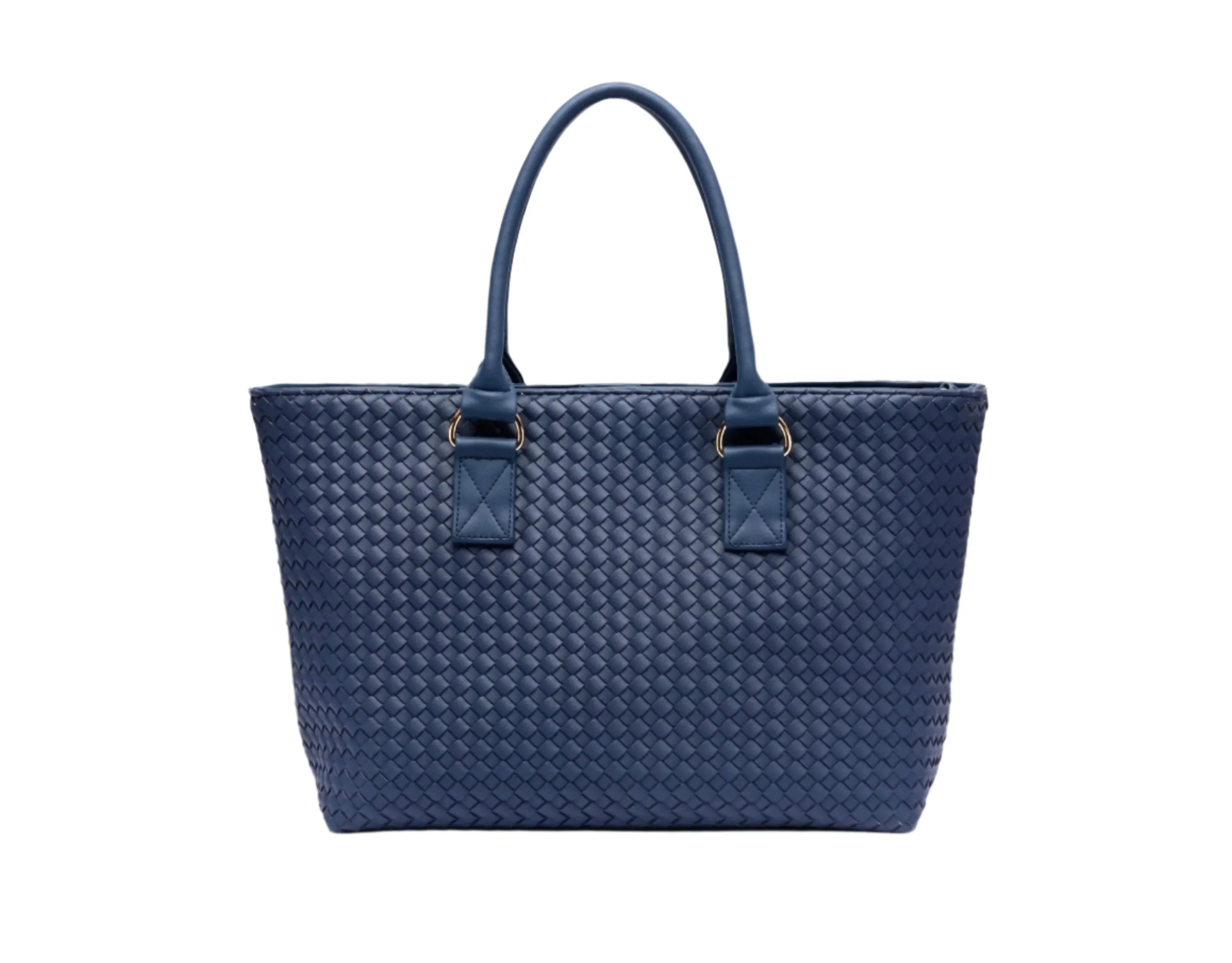 Navy Woven HydroTote™- Vegan leather