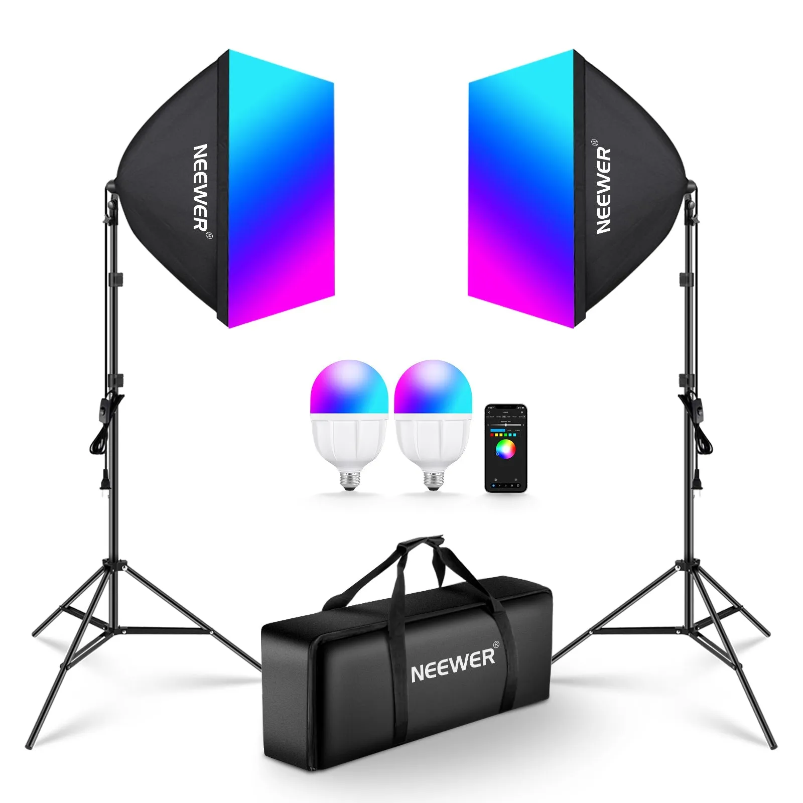 NEEWER NK800 RGB Softbox Lighting Kit with App Control