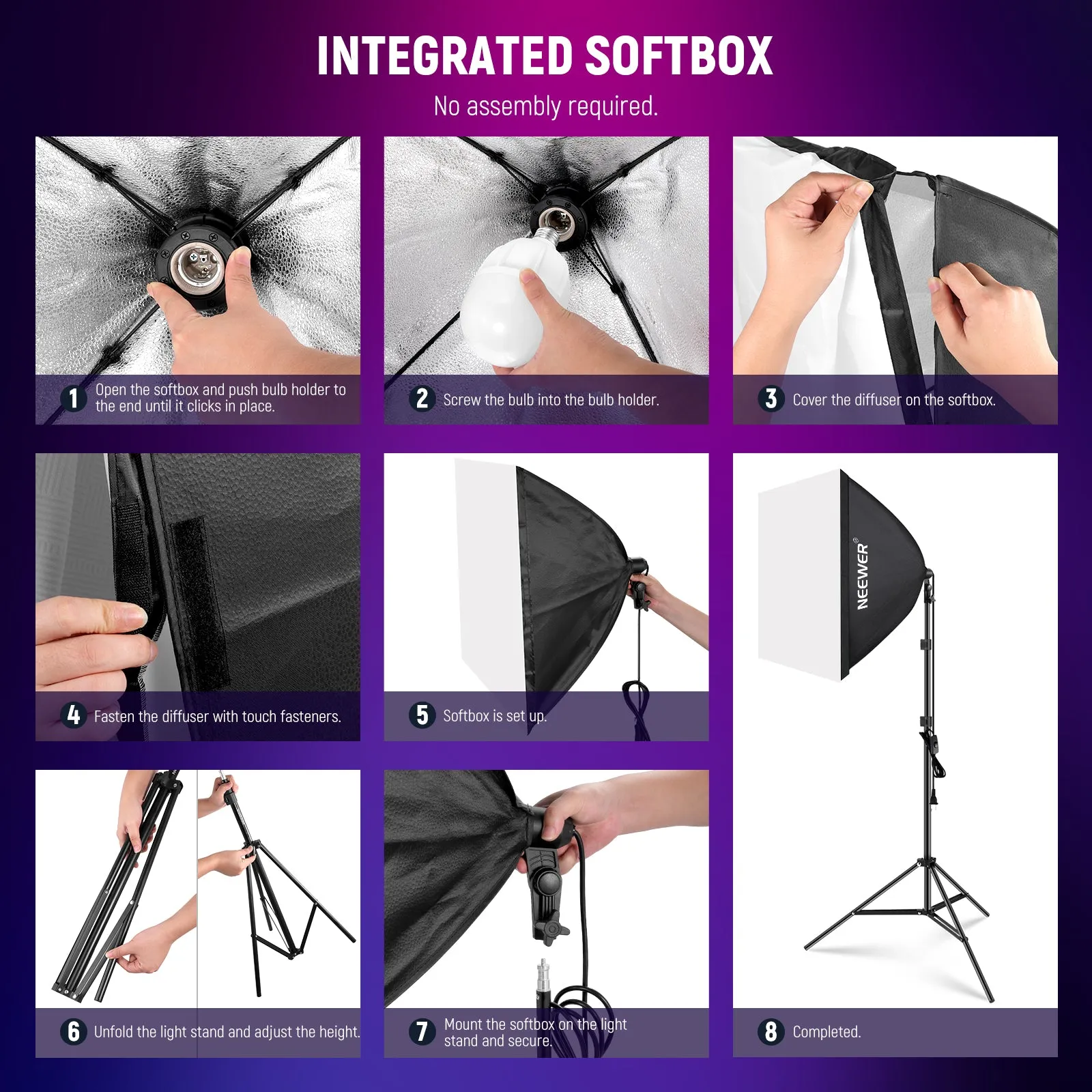 NEEWER NK800 RGB Softbox Lighting Kit with App Control