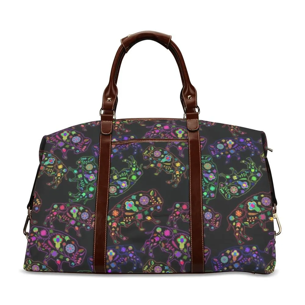 Neon Floral Buffalos Classic Travel Bag