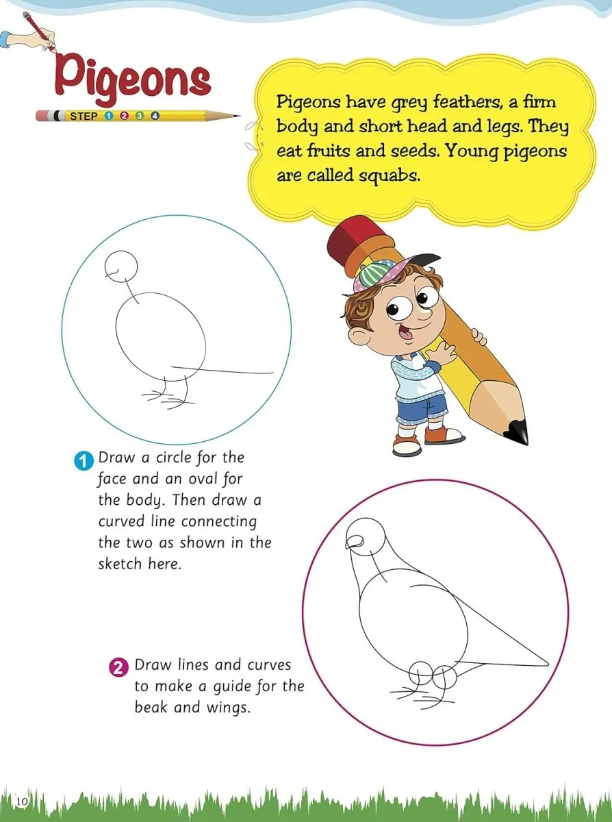 Om Books International How to Draw Birds : Step by step Drawing Book