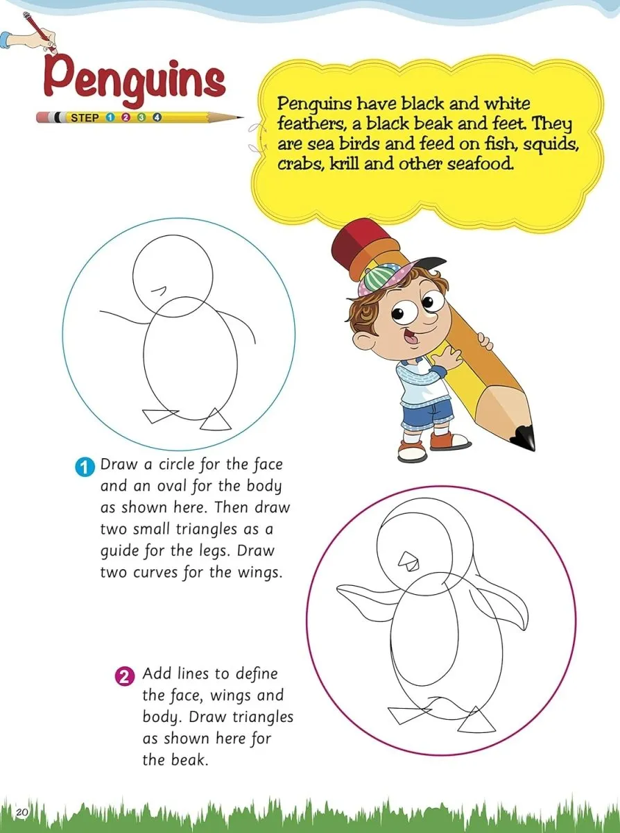 Om Books International How to Draw Birds : Step by step Drawing Book