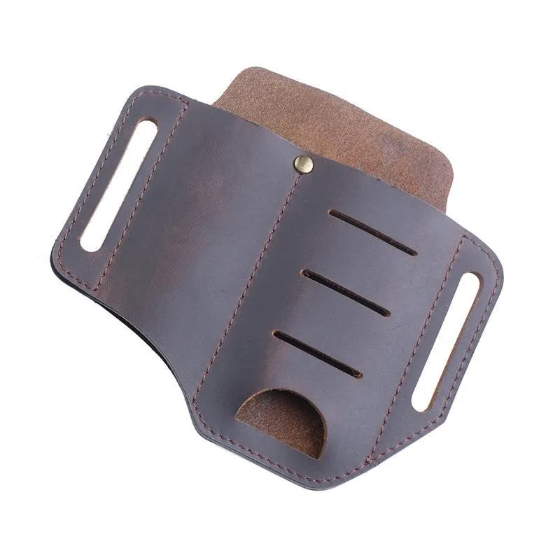 Outdoor EDC Leather Sheath Waist Bag