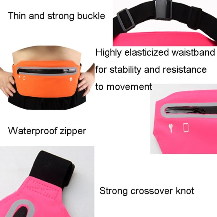 Outdoor Sports Reflective Waist Bag Ultra-Thin Waterproof Running Waist Pack(Blue)