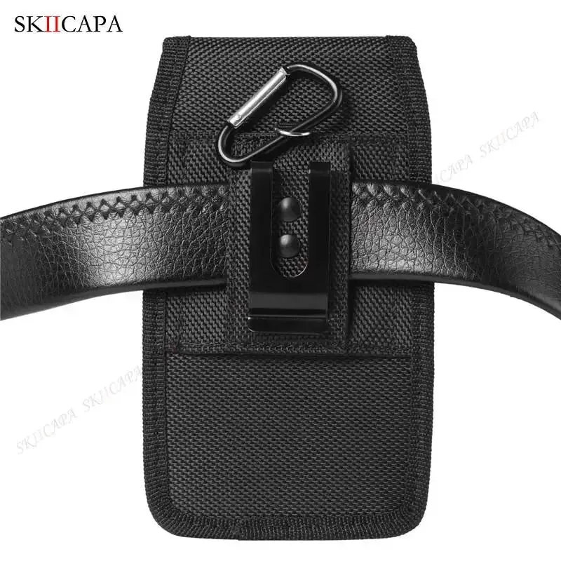 Oxford Cloth Leather Waist Bag Pouch with Clip for Samsung S24 Ultra Plus and Galaxy A Series