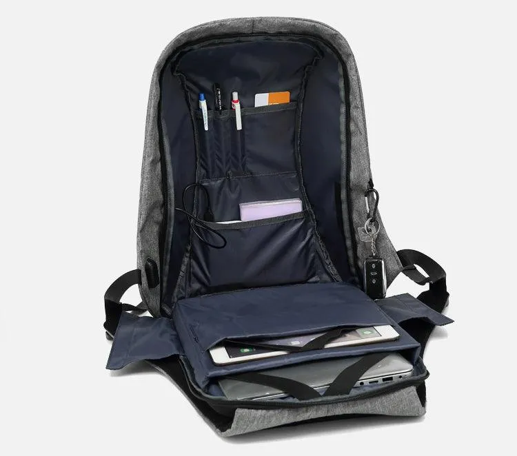 Oxford Waterproof Business and Laptop Smart Backpack- Blue