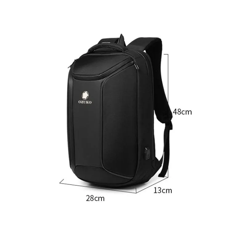 Ozuko 9318 Business Anti-theft Computer Bag Student Outdoor Sports Backpack With External USB Charging Port(Brown)