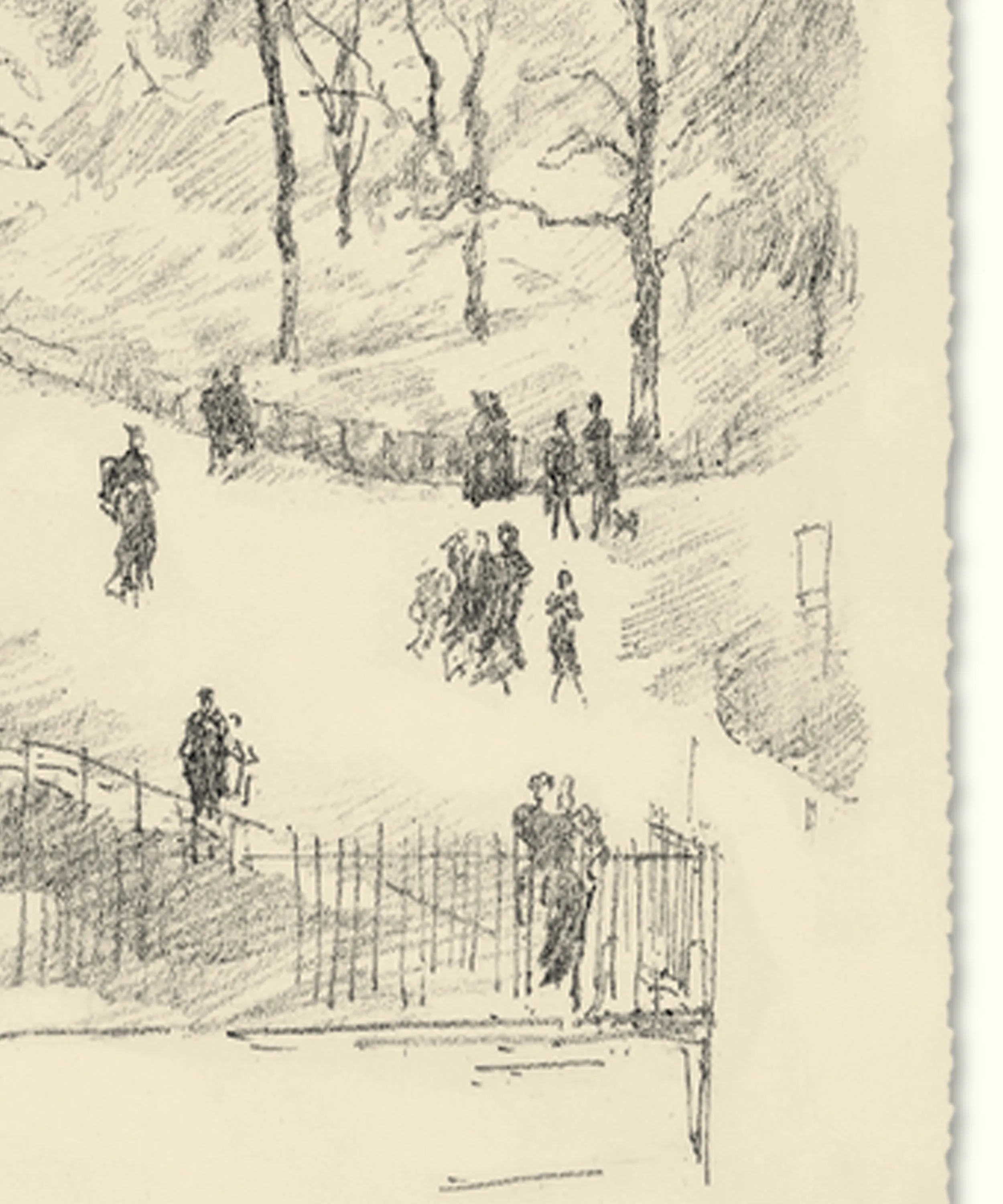 Park Walk Etching Sketch