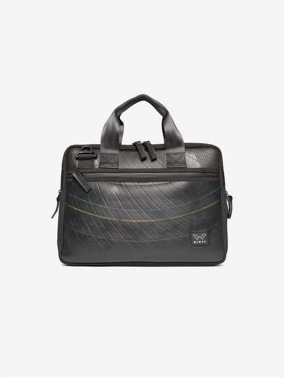 Peacock Upcycled Tyre Vegan Laptop Bag | Black