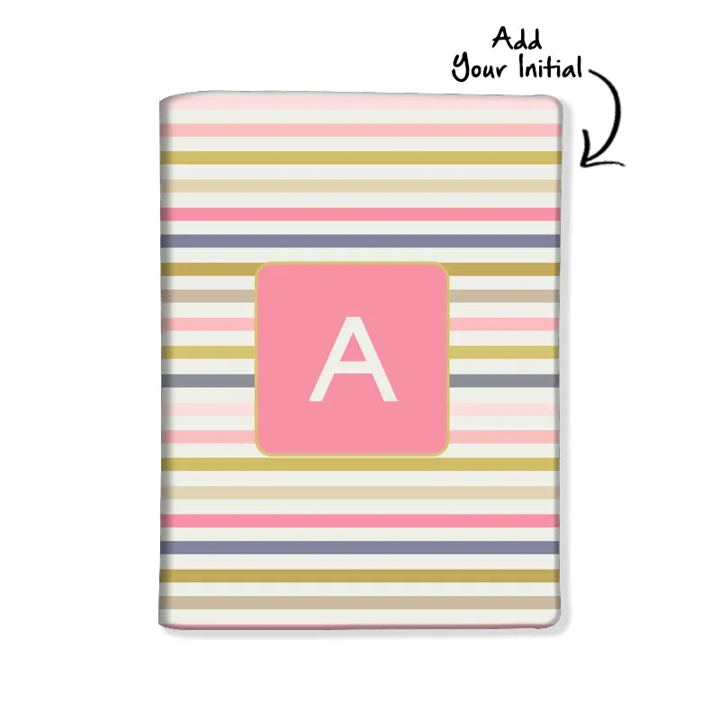 Personalised Passport Cover and Baggage Tag Combo - Pink Strips