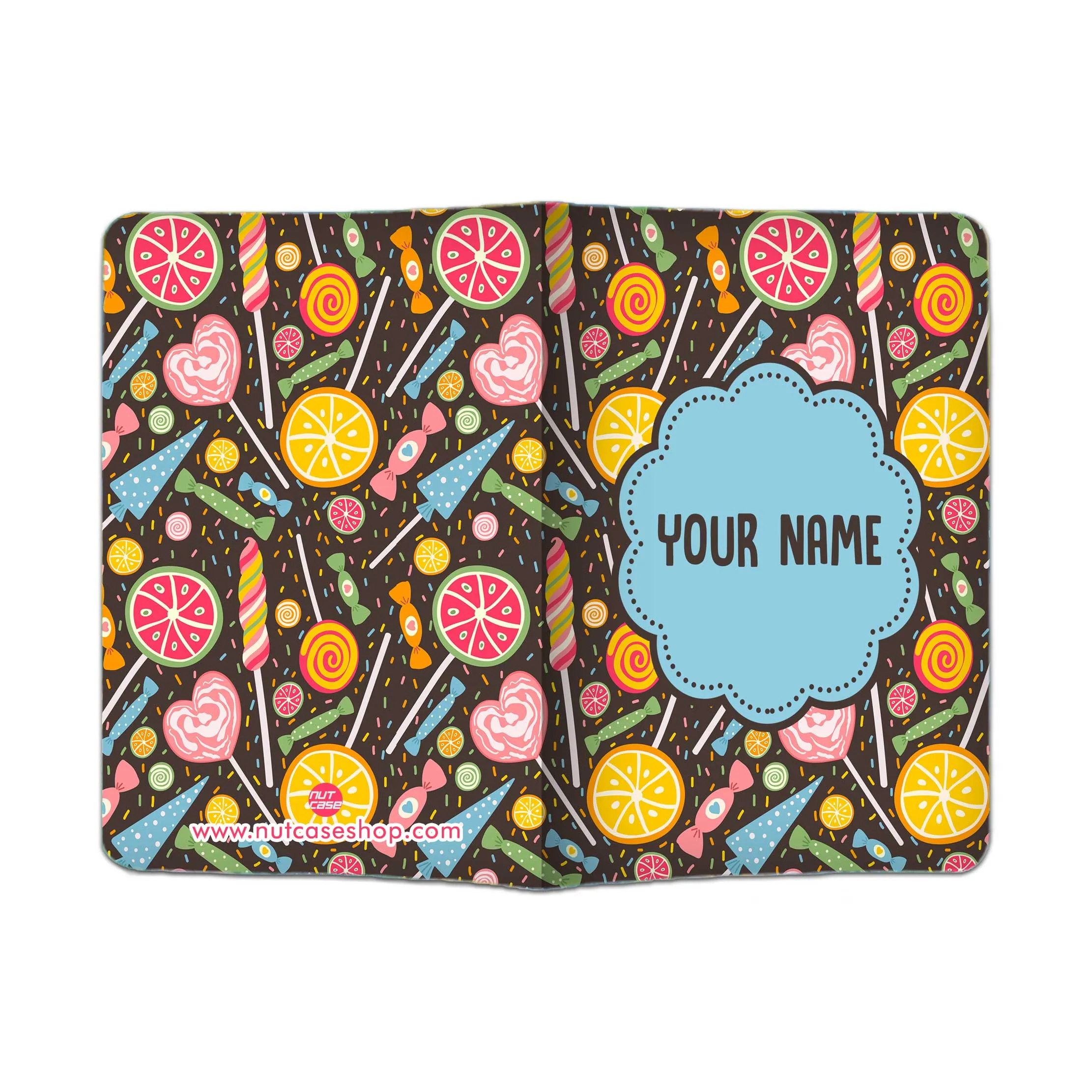 Personalised Passport Cover Luggage Tag Set - Lemon and Candy