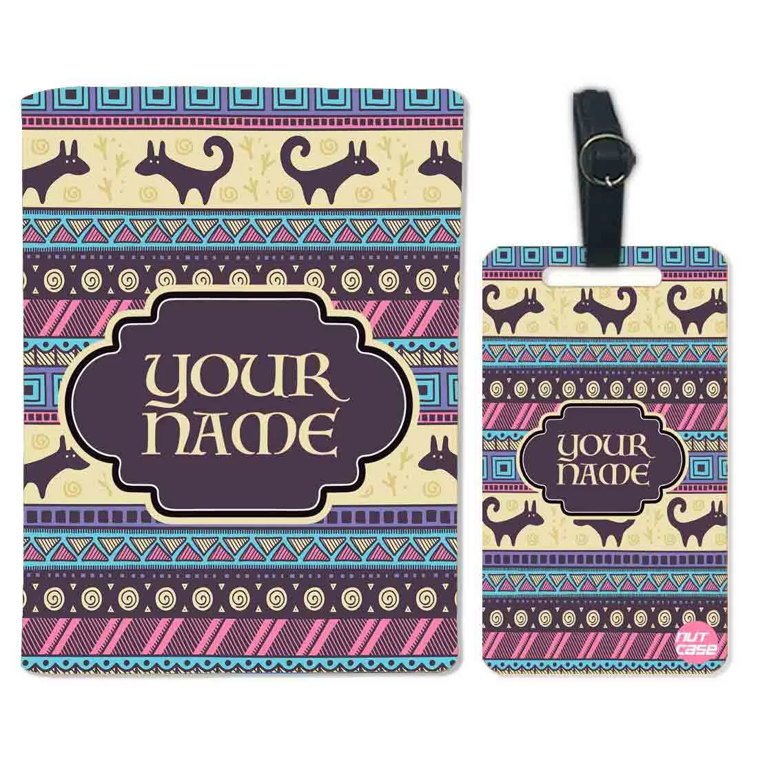 Personalised Passport Cover Luggage Tag Set - Vintage Design