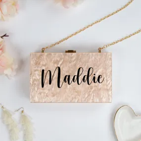 Personalized Marbled Acrylic Clutch Bag