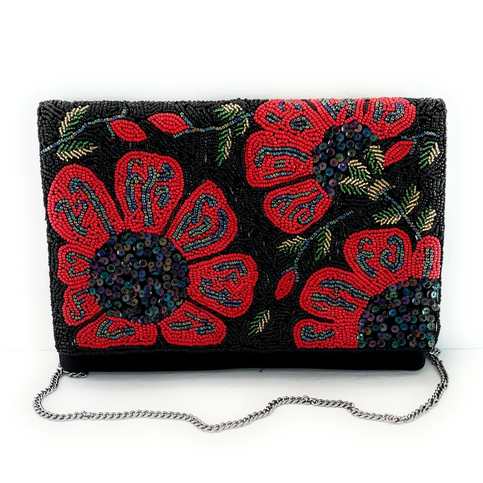 Poppy Beaded Sequin Clutch Purse