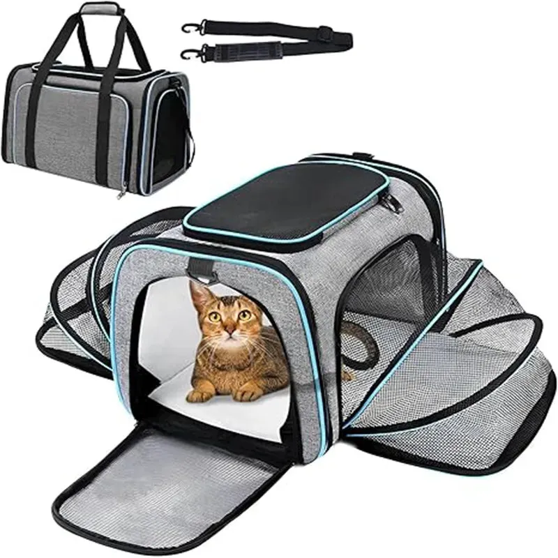 Portable Breathable Pet Carrier Backpack - Foldable Cat and Dog Transport Bag for Outdoor Travel