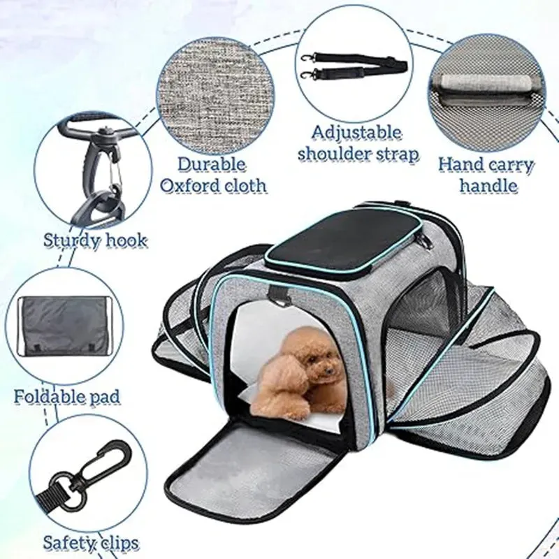 Portable Breathable Pet Carrier Backpack - Foldable Cat and Dog Transport Bag for Outdoor Travel