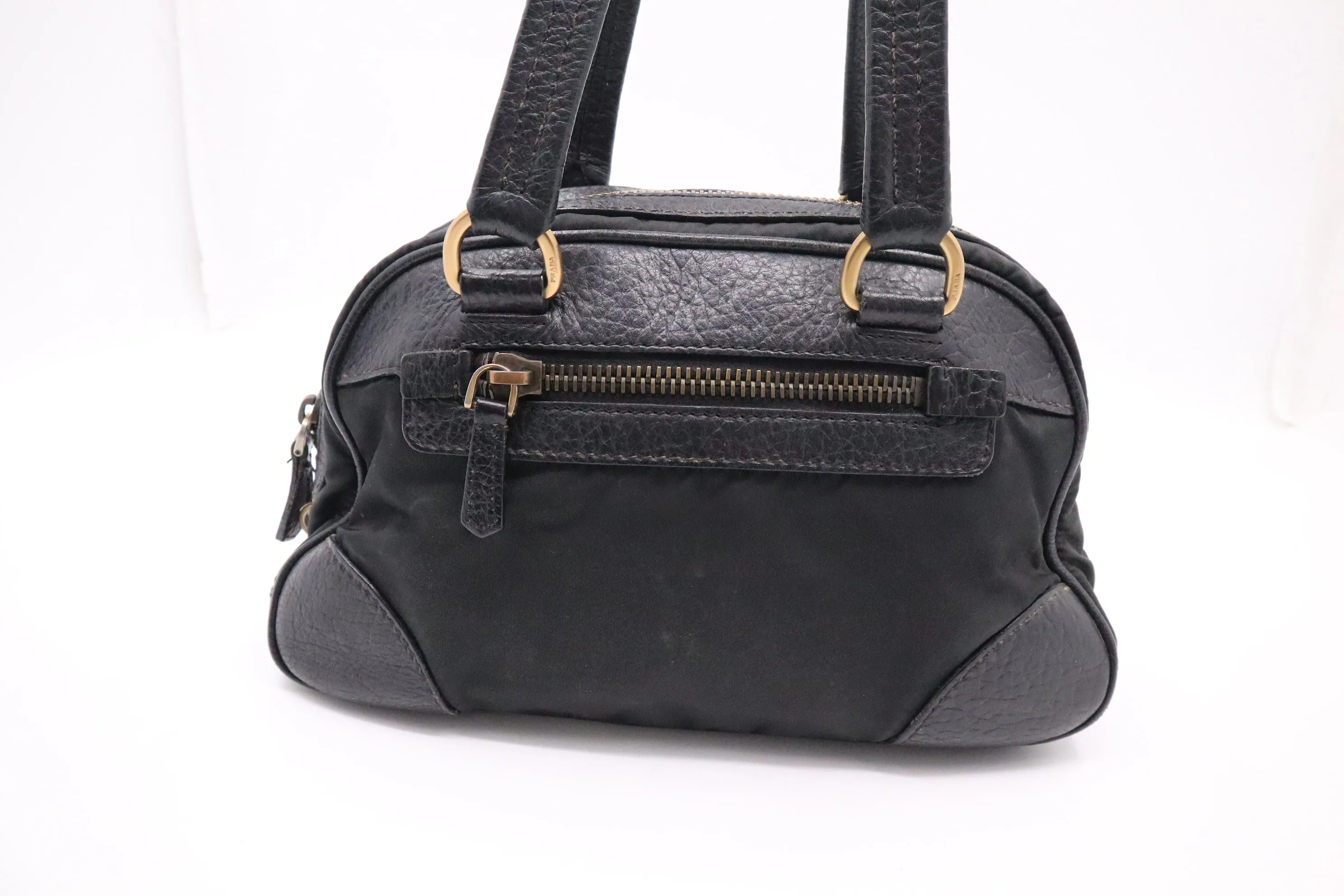 Prada Handbag in Black Leather and Nylon