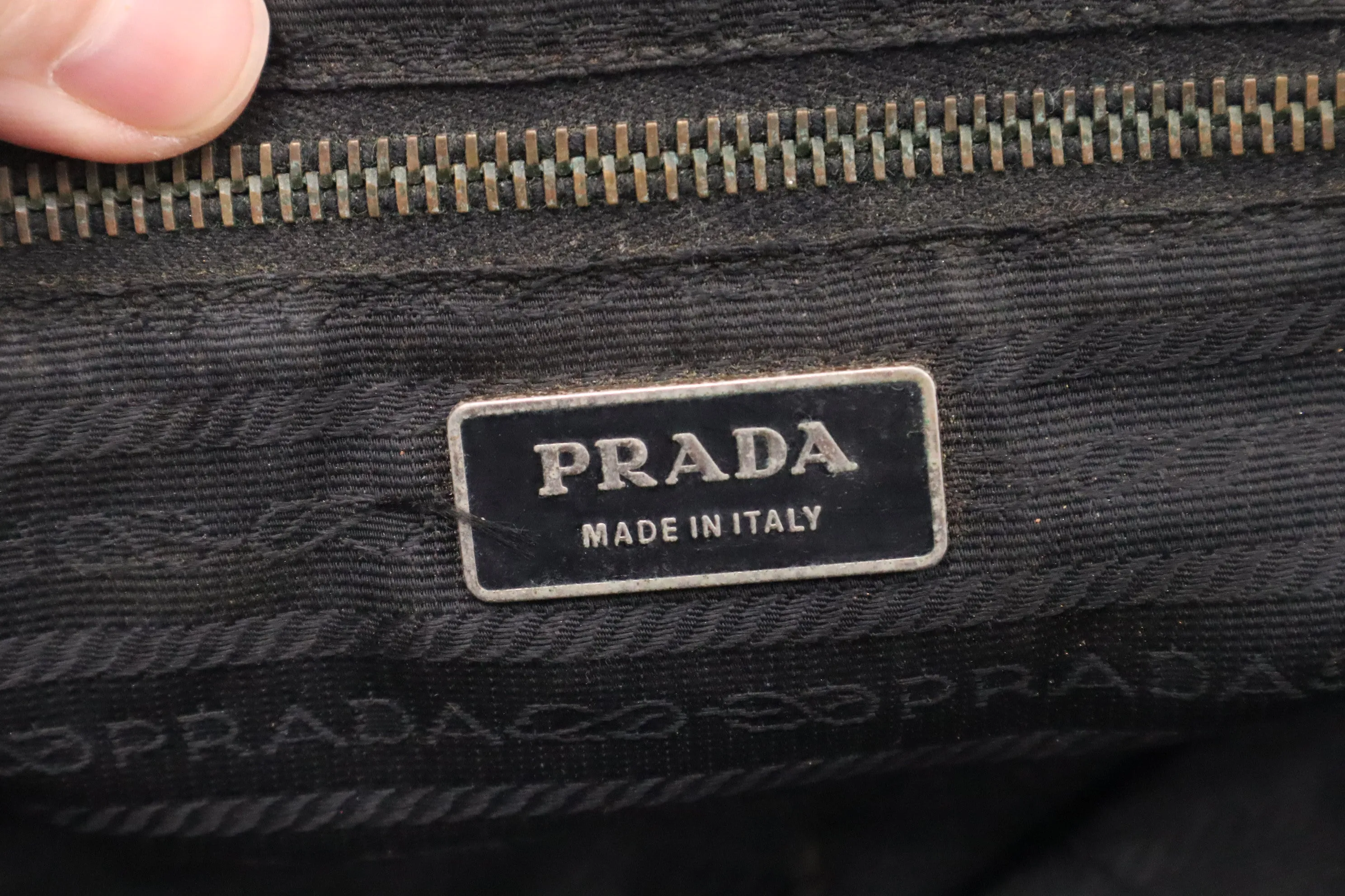 Prada Handbag in Black Leather and Nylon