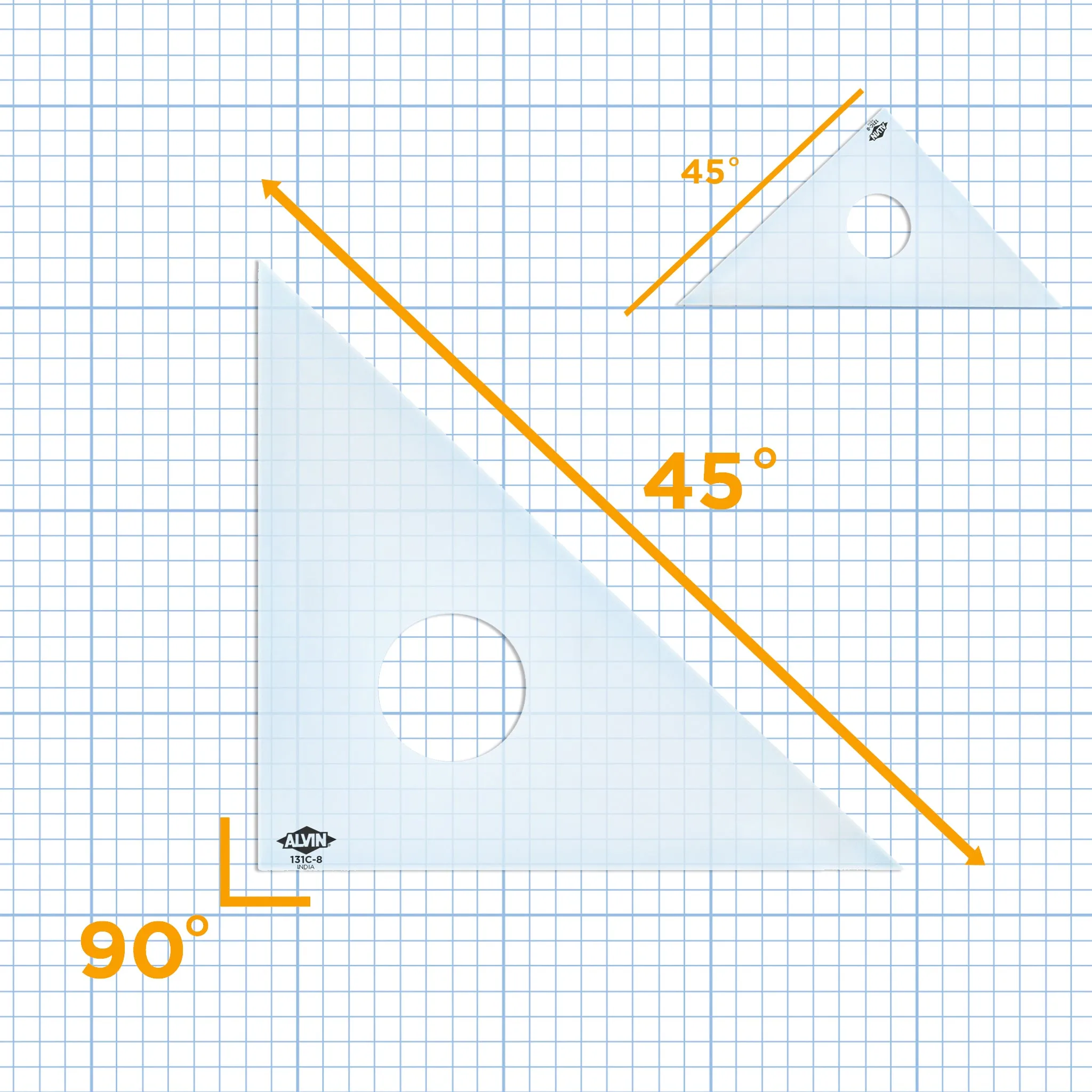 Professional Drafting Triangle (Clear) 30/60 45/90