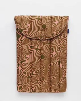 Puffy Laptop Sleeve 13" Trippy Swirl Salmon