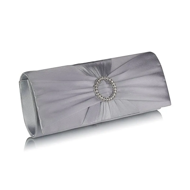 Ramona Satin and Crystal Clutch Handbag