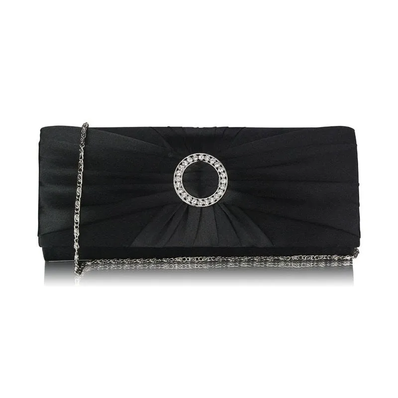 Ramona Satin and Crystal Clutch Handbag