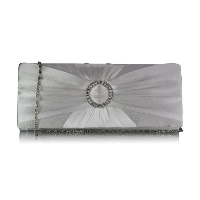 Ramona Satin and Crystal Clutch Handbag