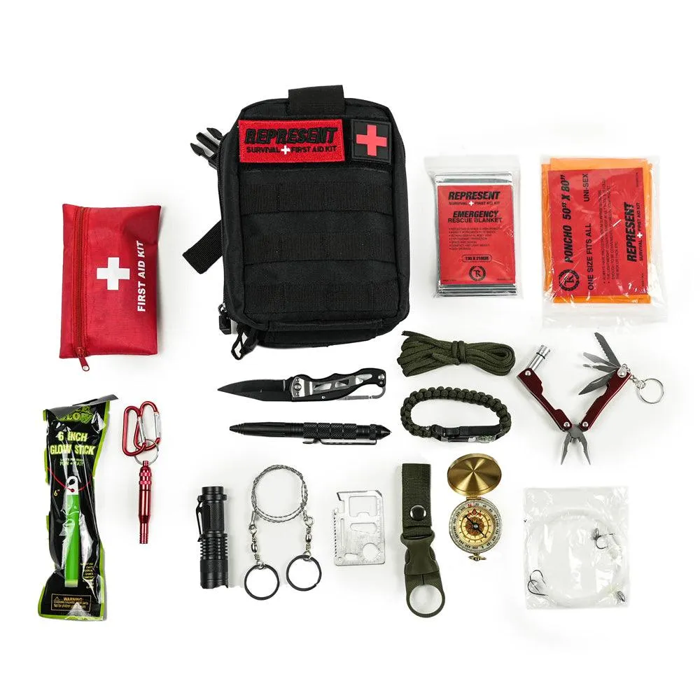 Ready Kit   First Aid Molle EMT Pouch 200  Pcs. Set [BLACK] PREPARED EDITION