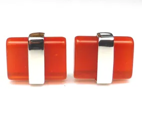 Red Opal cat-eye style Cufflinks