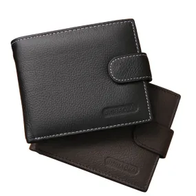 Retro Zipper Leather 4 Credit Cards Holder Men's Wallet