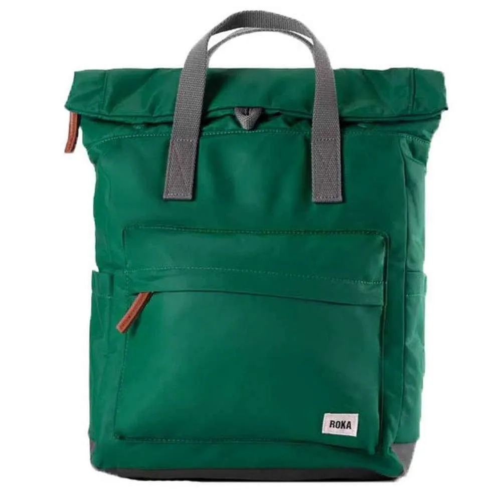 Roka Canfield B Medium Sustainable Nylon Backpack - Emerald Green