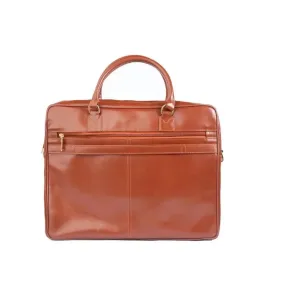 Sharp brown Premium Oil Pull up Laptop Bag