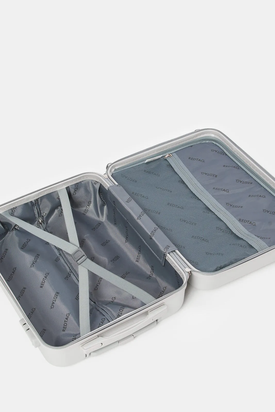 Silver Textured Trolley Luggage (20 Inch)