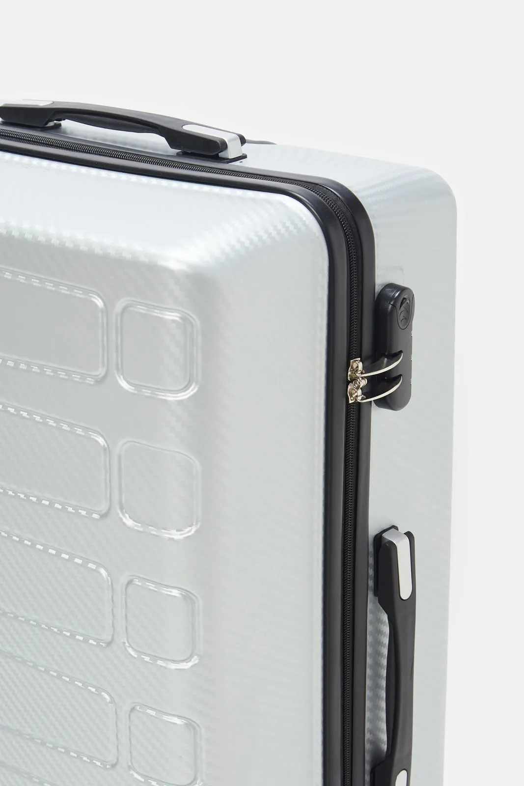 Silver Textured Trolley Luggage Trolley (28 Inch)