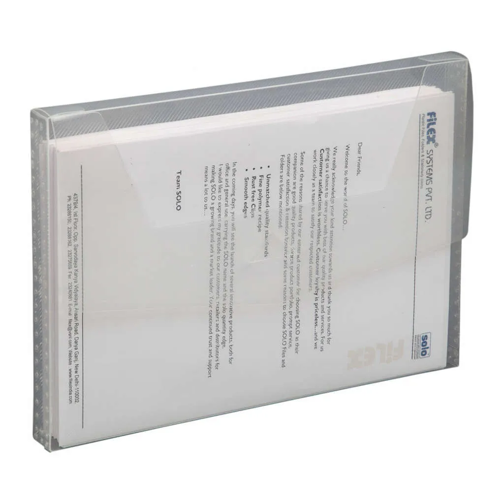 Solo Document Bag With Slot Closer Translucent White A4 DC 556