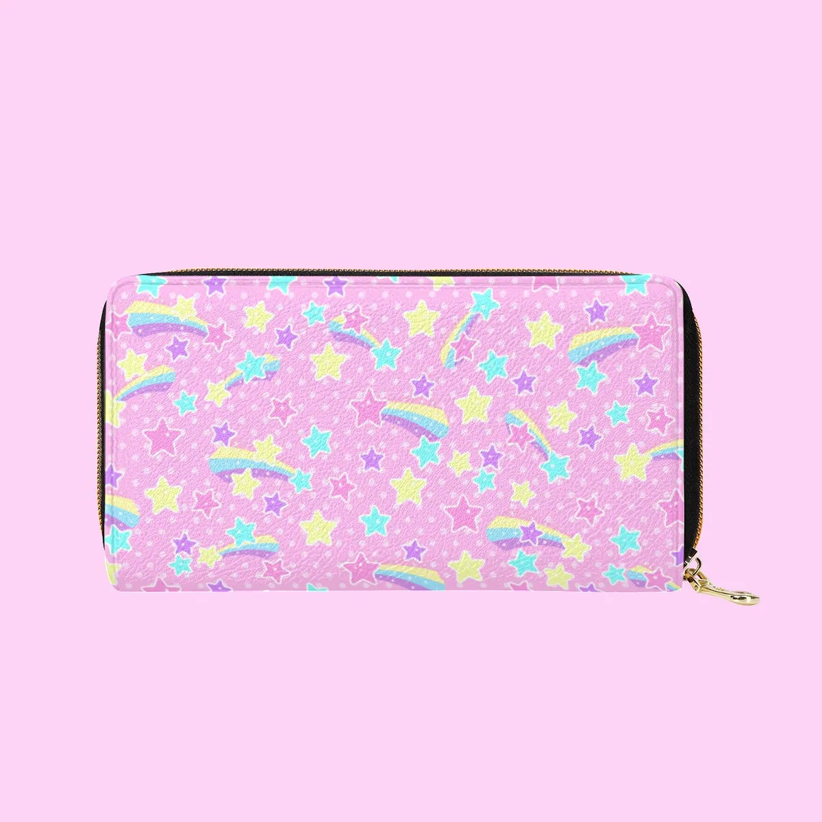 Starry Party Pink Zipper Wallet