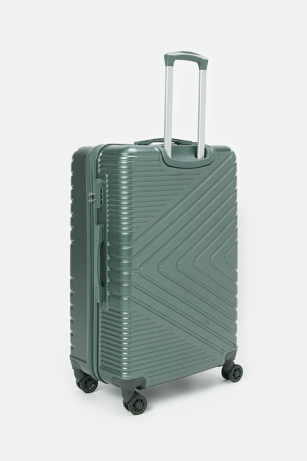 Teal Textured Trolley Luggage (24 Inch)