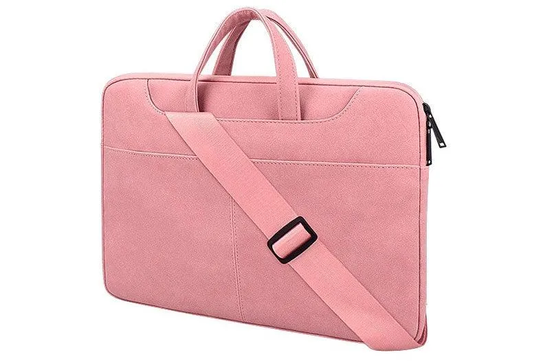 The Latest Sleek And Stylish Padded Inner Designed Shoulder Strap Laptop Bag- Pink