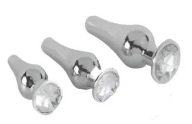 ToyJoy Probe Butt Plug Kit |  Shaped Chrome Diamond  | Free Satin Bag