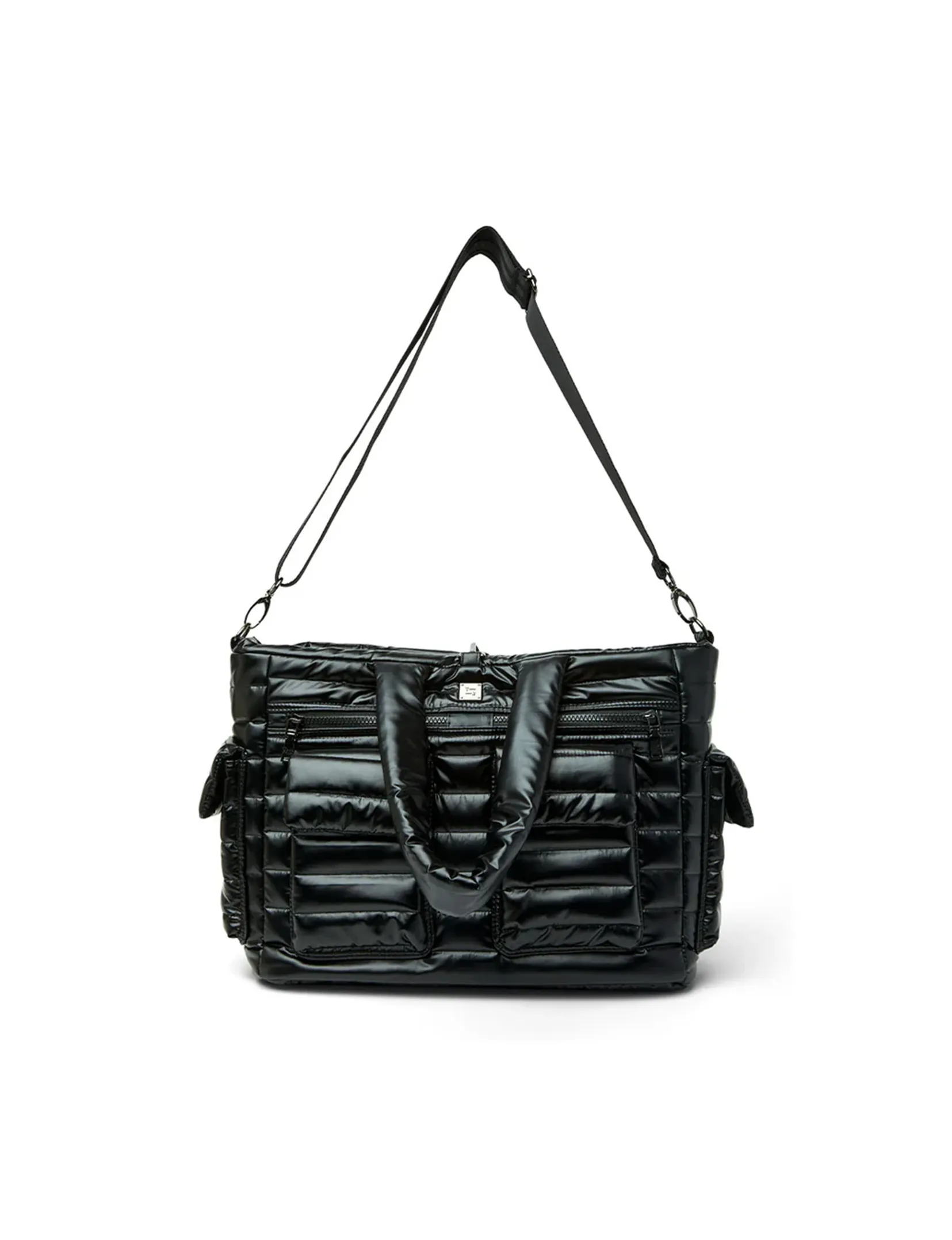 Two Faced Reversible Tote, Pearl Black