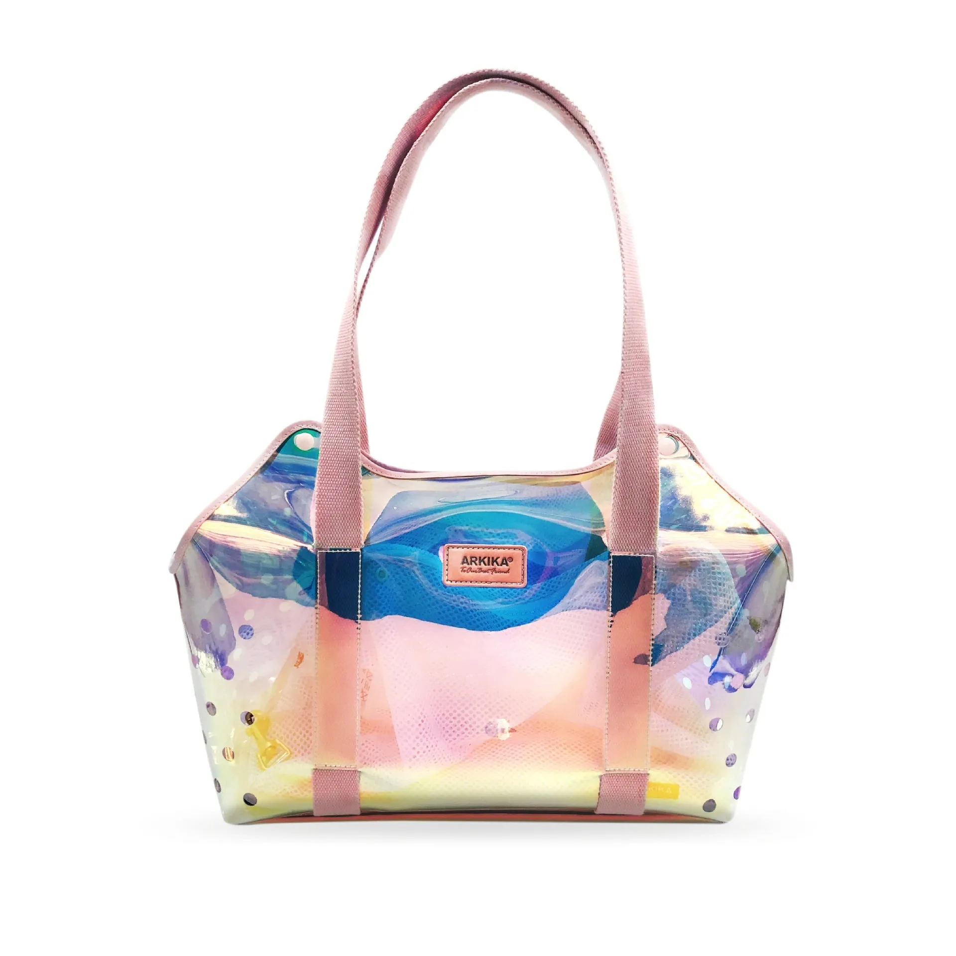 Unicorn Dreams Iridescent Clear Pet Carrier Breathable Design One Shoulder Pet Bag with For Cats, Dogs and Small Animals 14” x 12” x 7”