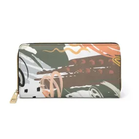 Uniquely You Womens Wallet - Zip Purse / Green & Peace Multicolor