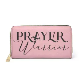 Uniquely You Womens Wallet - Zip Purse / Light Pink & Black Prayer Warrior