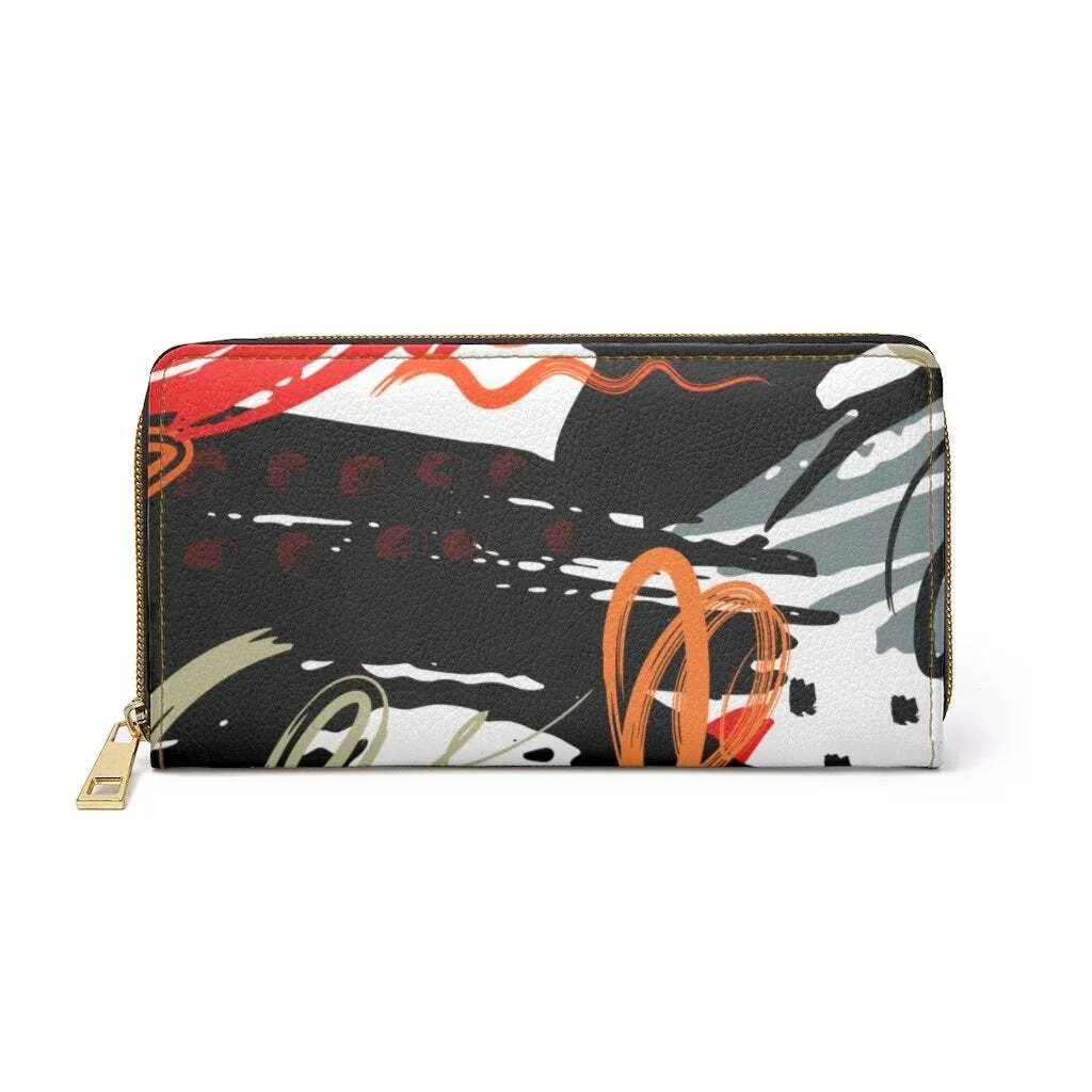 Uniquely You Womens Wallet - Zip Purse / Red & Black Multicolor