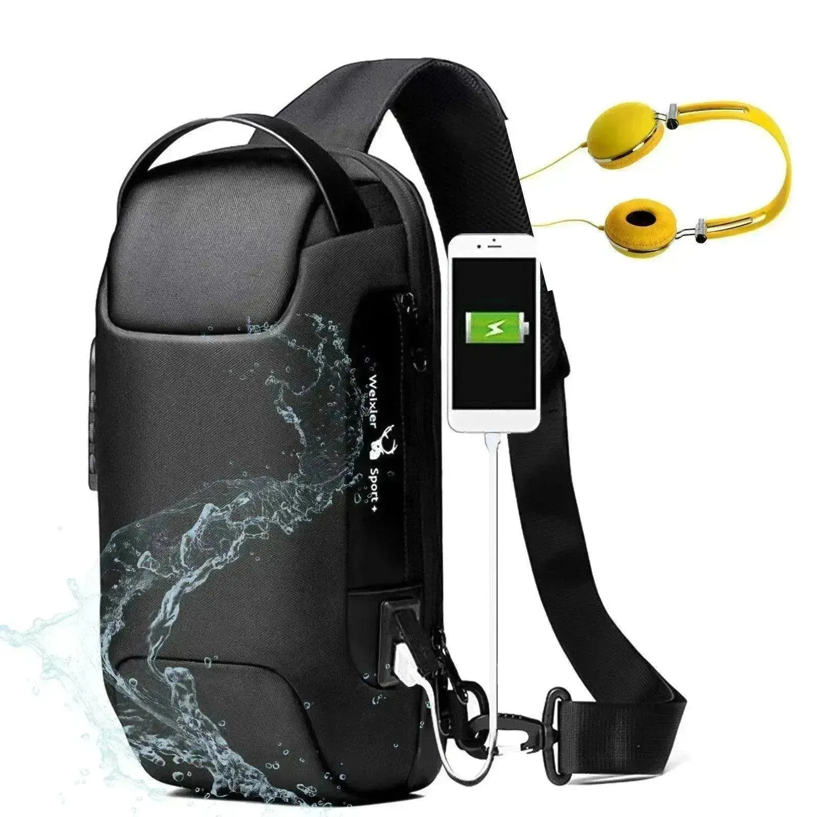 Waterproof USB Anti-theft Bag Oxford Sling